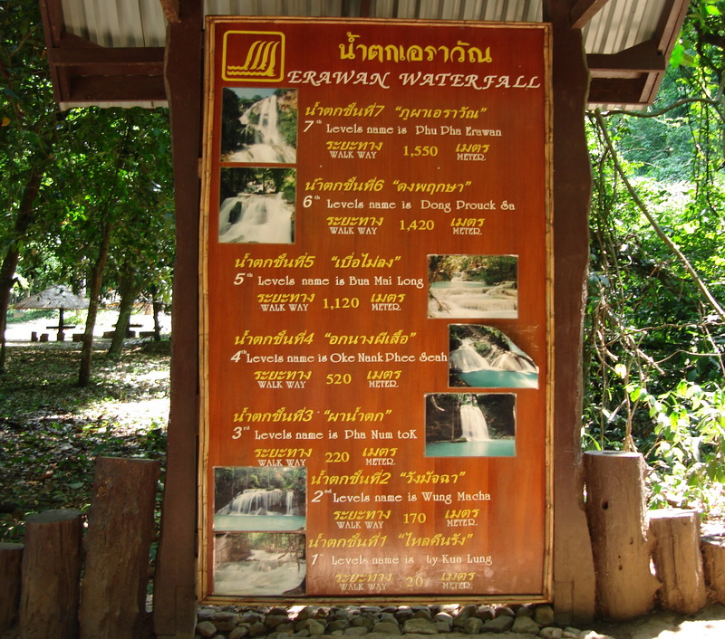 Thailand, Kanchanaburi, Erawan Waterfall